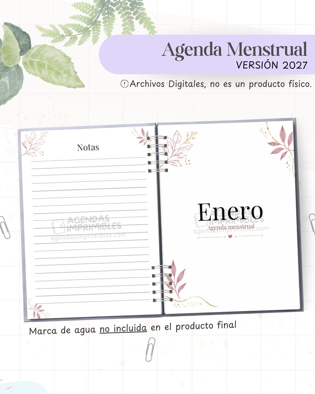 Agenda Menstrual 2027 - Archivo Imprimible - imagen 5