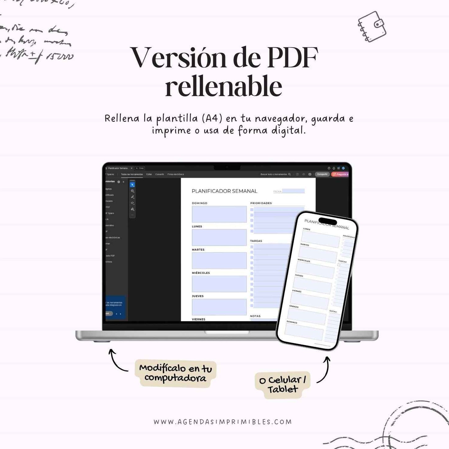 Planificador Semanal Cuadros
