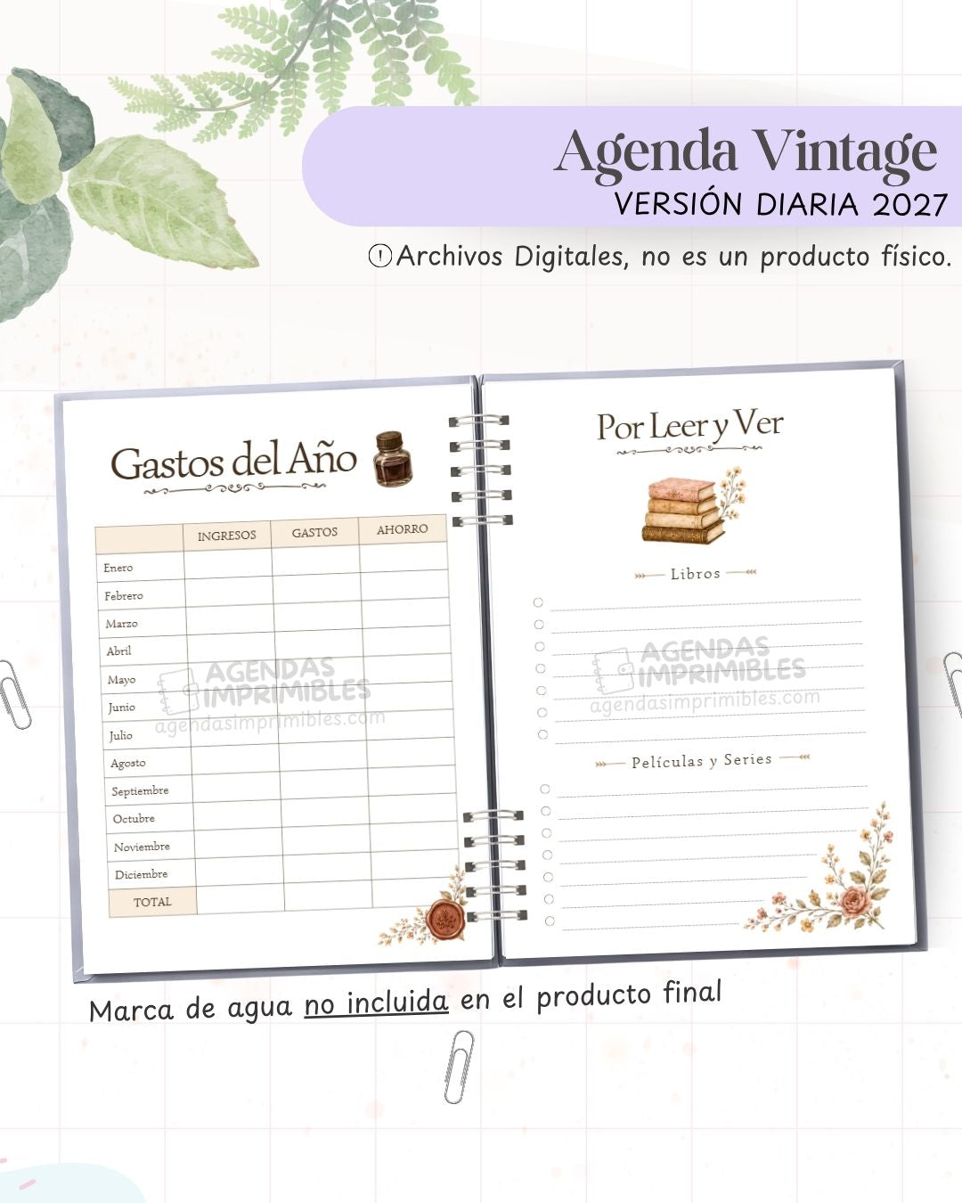 Agenda Vintage 2027 - Diario - imagen 5