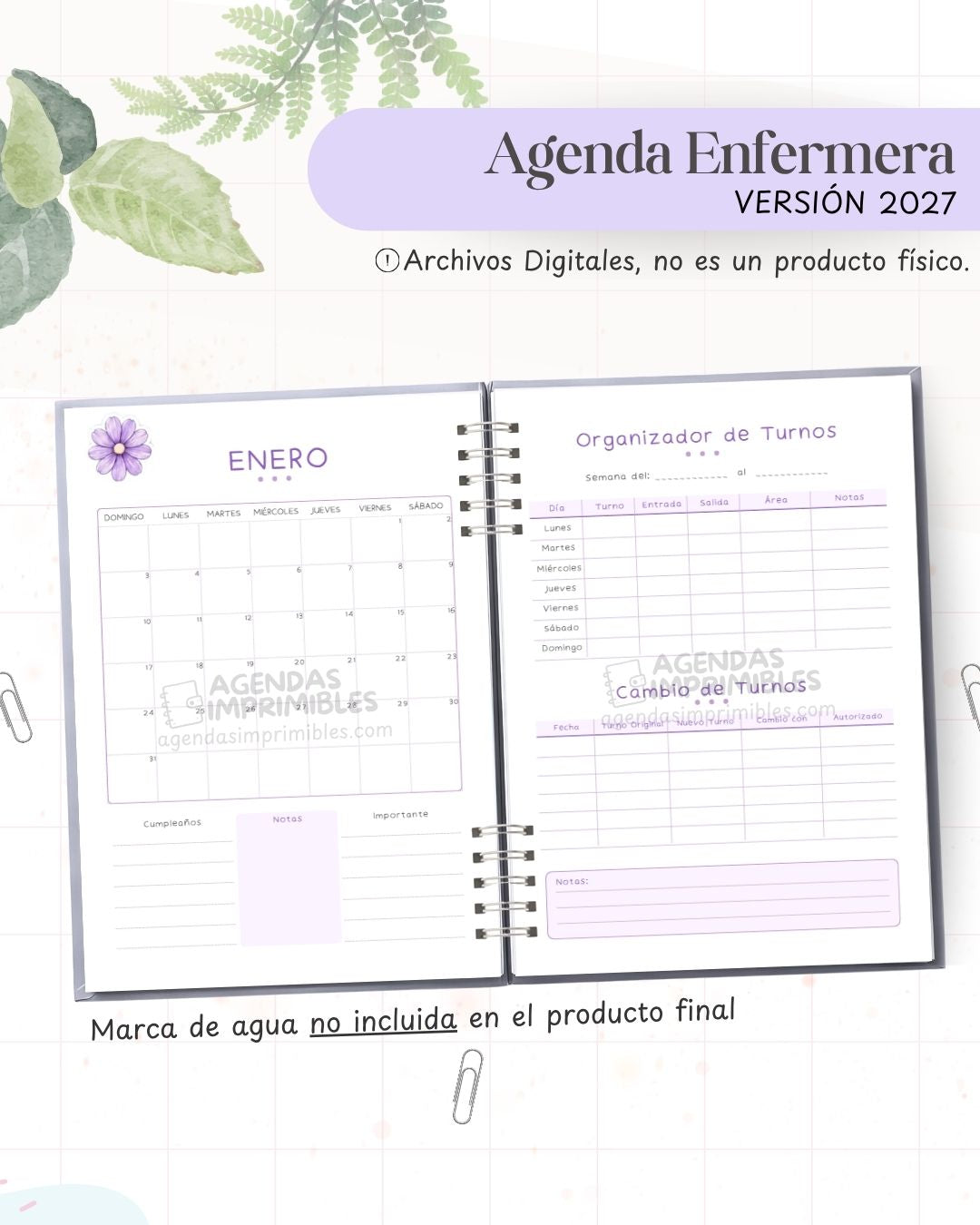 Agenda Enfermera 2027 - Archivo Imprimible - imagen 5