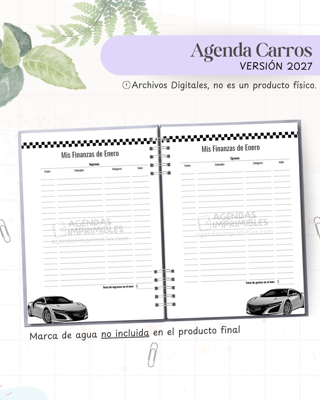 Agenda Carros 2027 - Archivo Imprimible - imagen 5