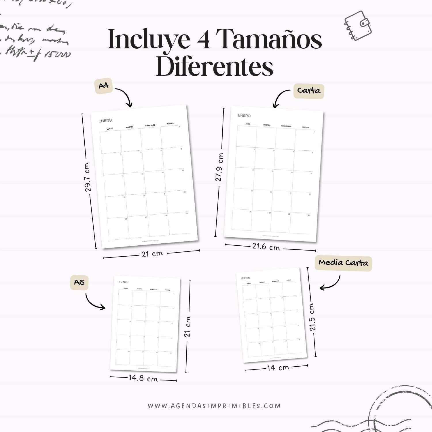 Calendario Mensual 2026 Doble