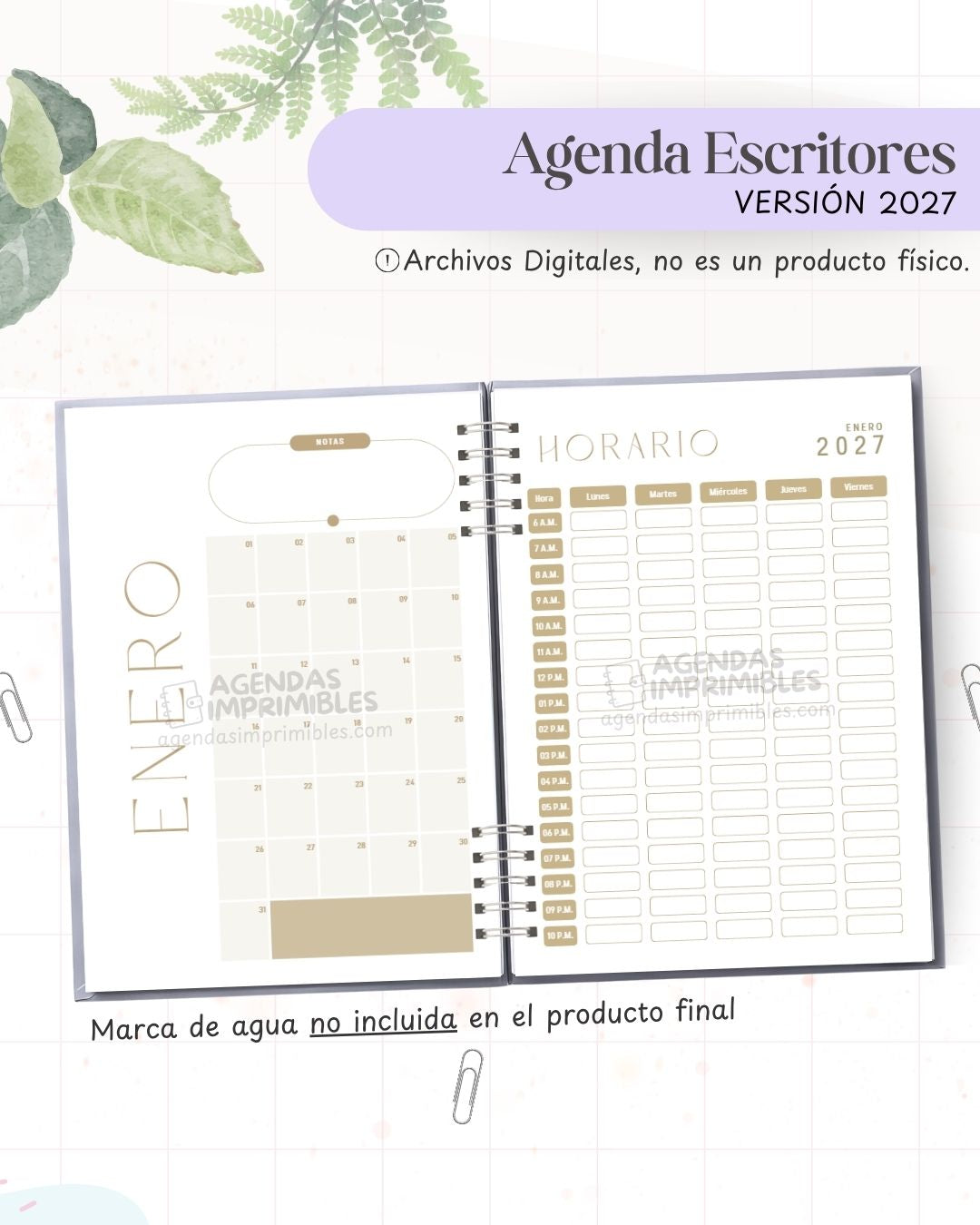 Agenda Escritores 2027 - Archivo Imprimible - imagen 5