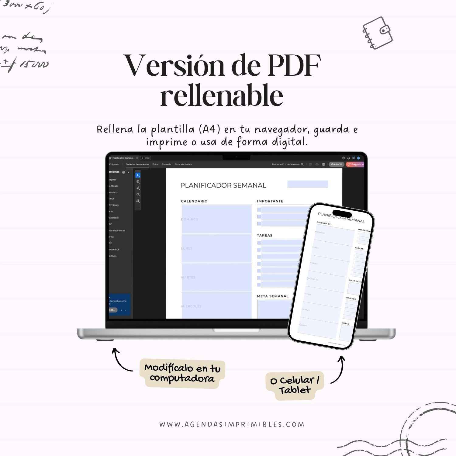Planificador Semanal Imprimible