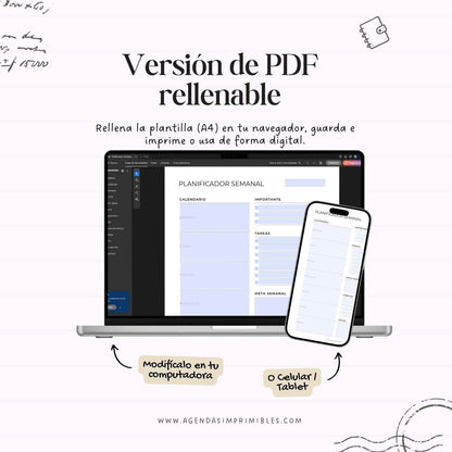 Planificador Semanal Imprimible