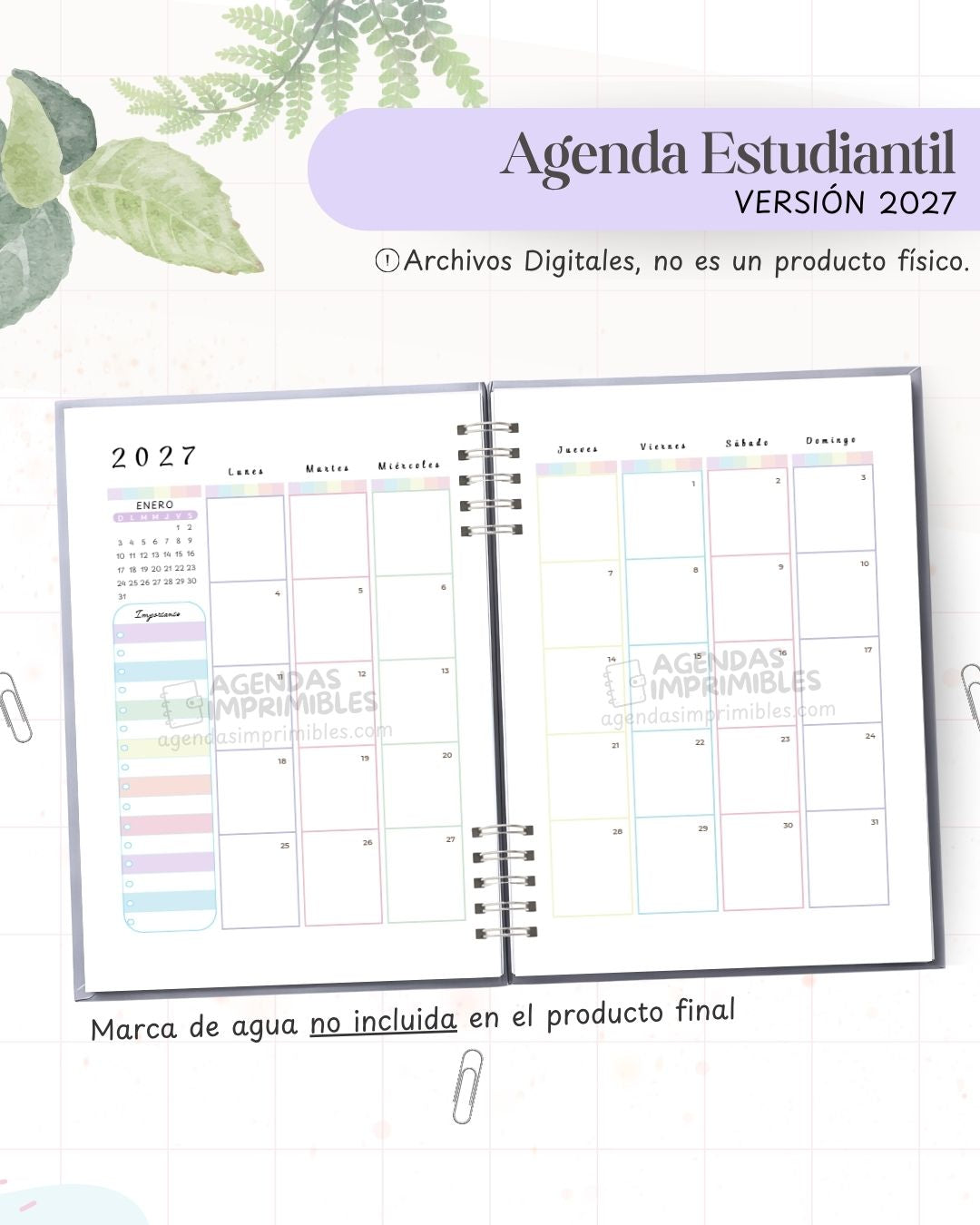 Agenda Estudiantil 2027 - Archivo Imprimible - imagen 5