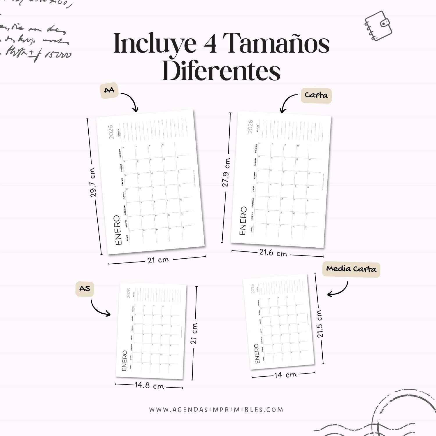 Calendario 2026 Mensual Horizontal