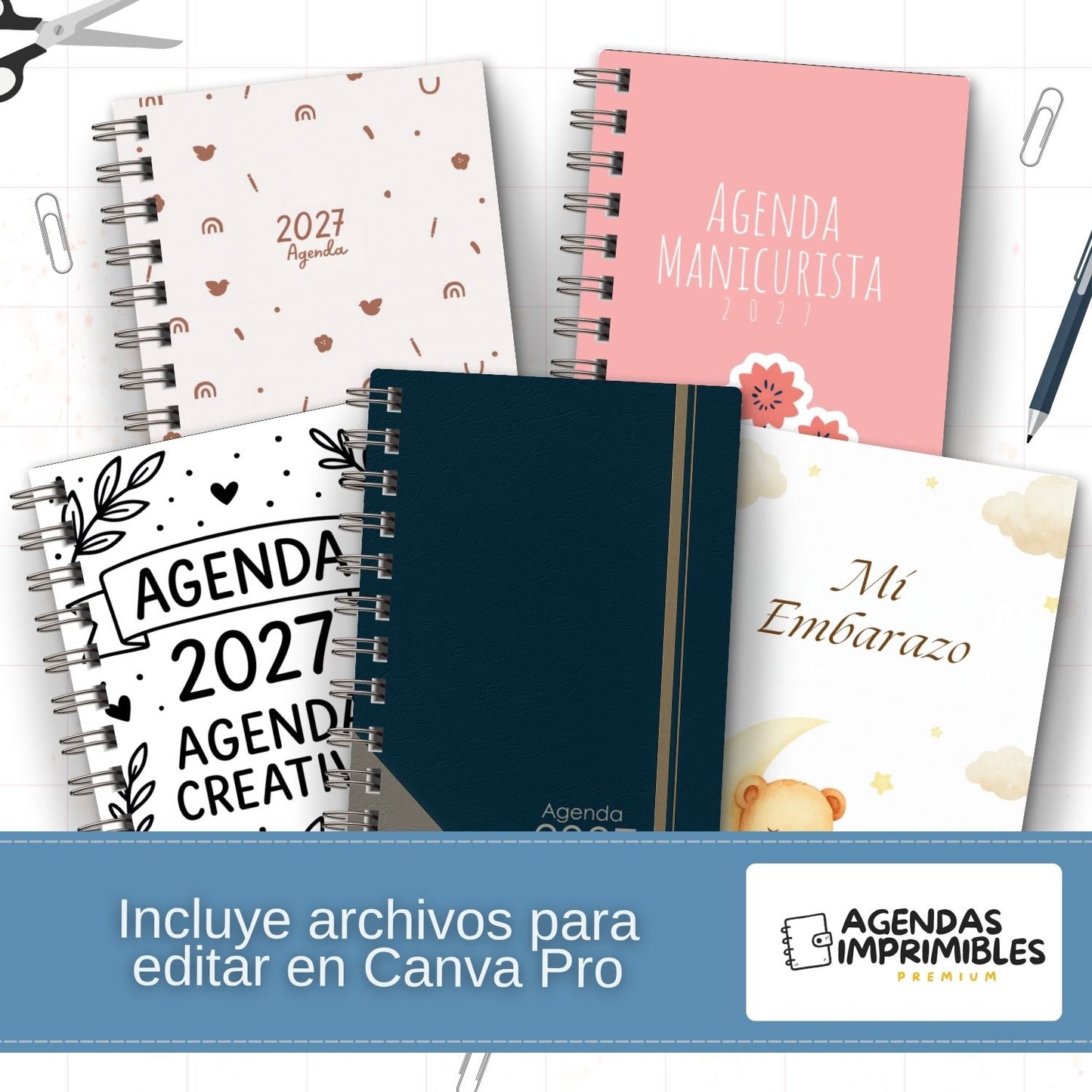 Pack de 25 Agendas Imprimibles 2027