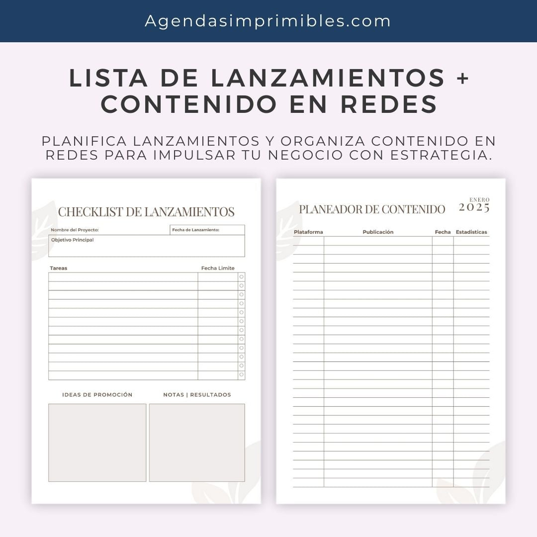 Agenda Emprendedora Dos Días x Pagina | 2025