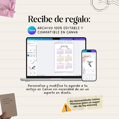 Agenda Colibrí Sencilla Semanal | 2026