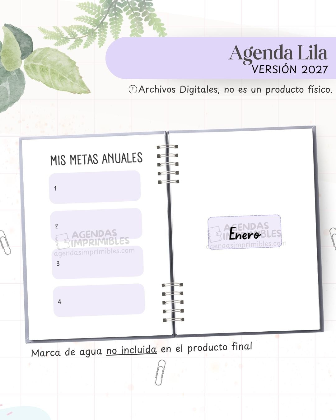 Agenda Lila 2027 - Archivo Imprimible
