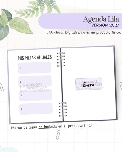 Agenda Lila 2027 - Archivo Imprimible