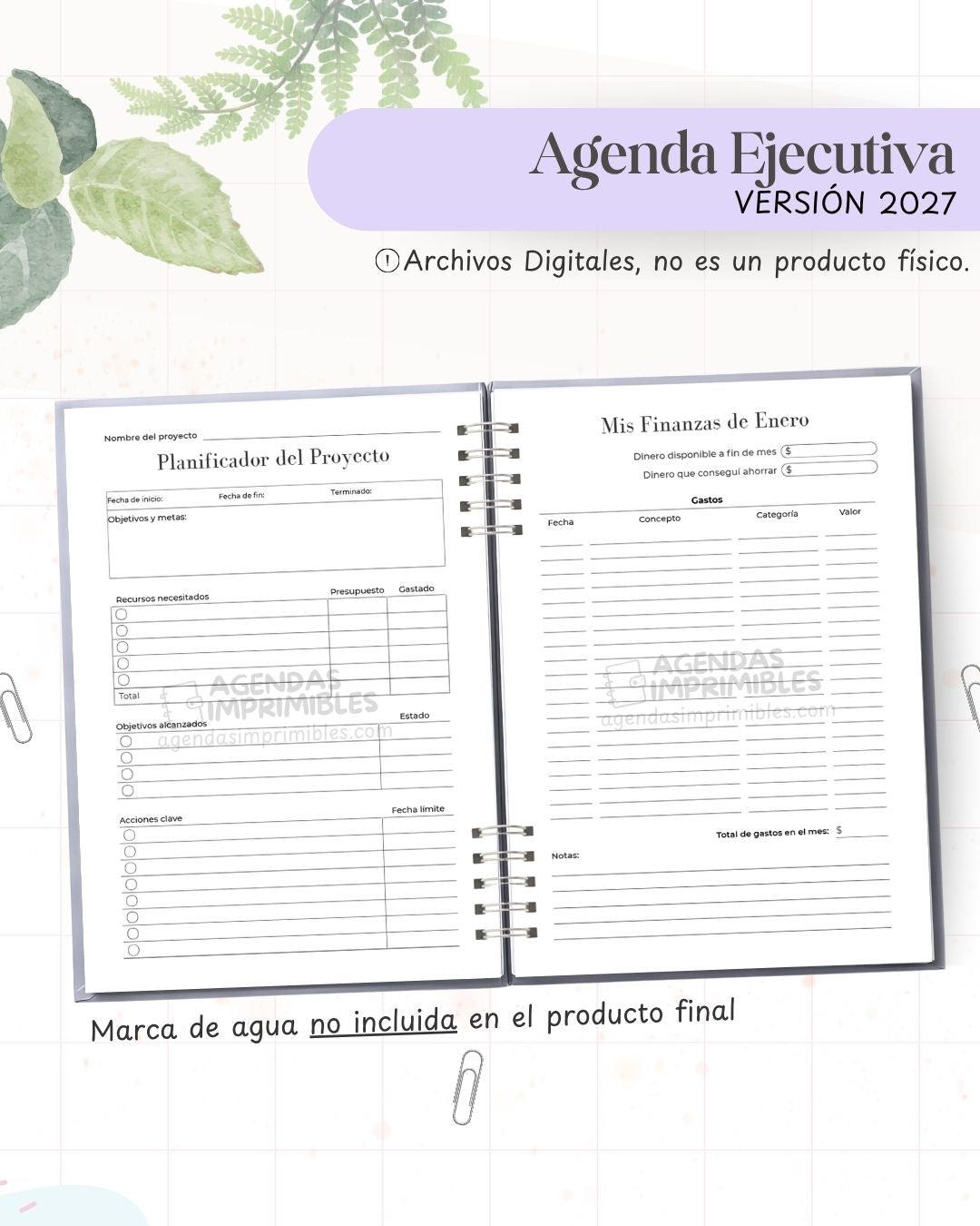 Agenda Ejecutiva 2027 - Archivo Imprimible - imagen 5
