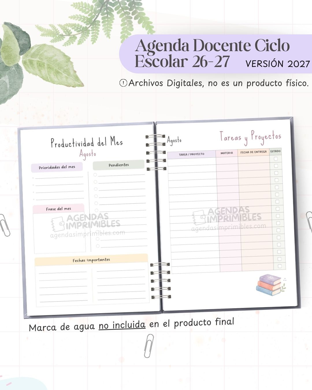 Agenda Docente Ciclo 2027 - Archivo Imprimible - imagen 5