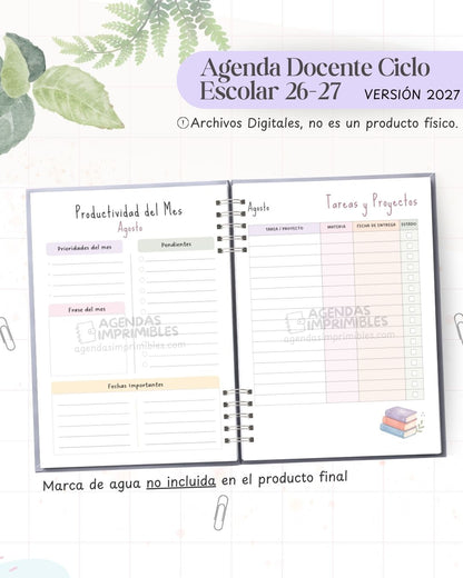 Agenda Docente Ciclo 2027 - Archivo Imprimible - imagen 5
