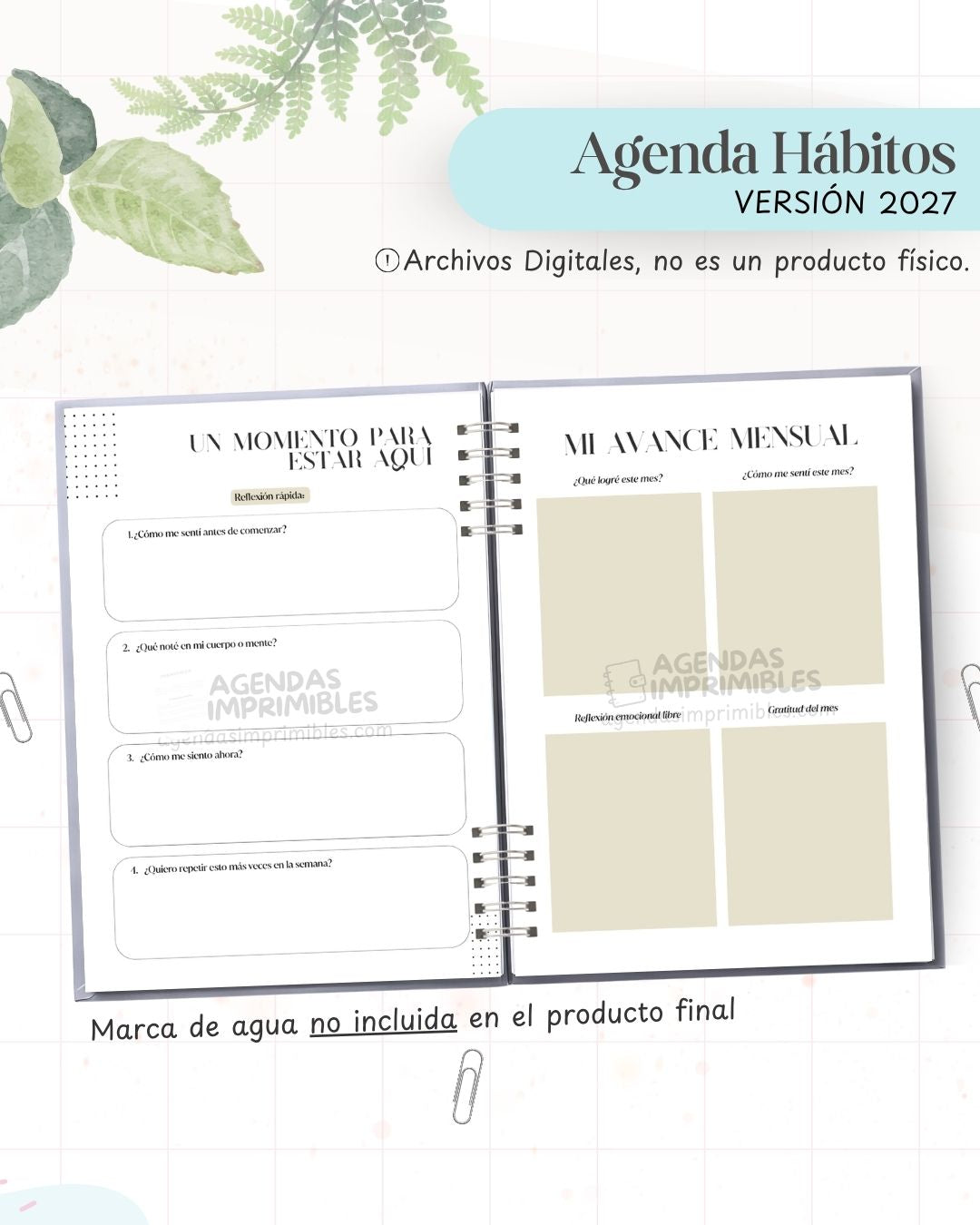 Agenda Hábitos Saludables 2027 - Archivo Imprimible - imagen 5