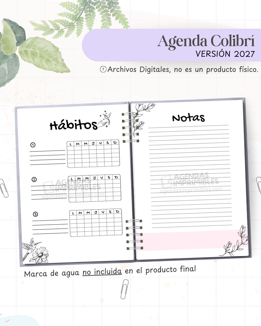 Agenda Colibrí 2027 - Archivo Imprimible - imagen 5