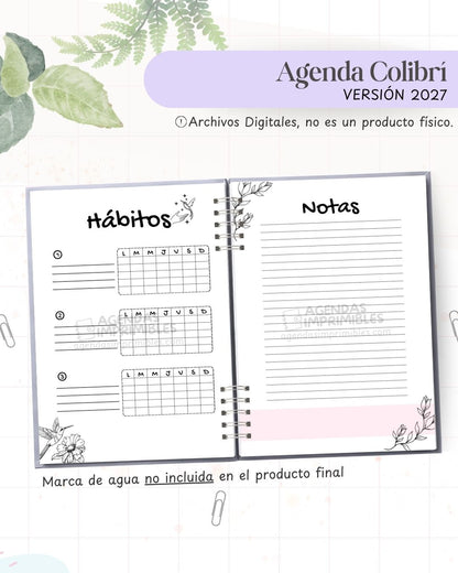 Agenda Colibrí 2027 - Archivo Imprimible - imagen 5