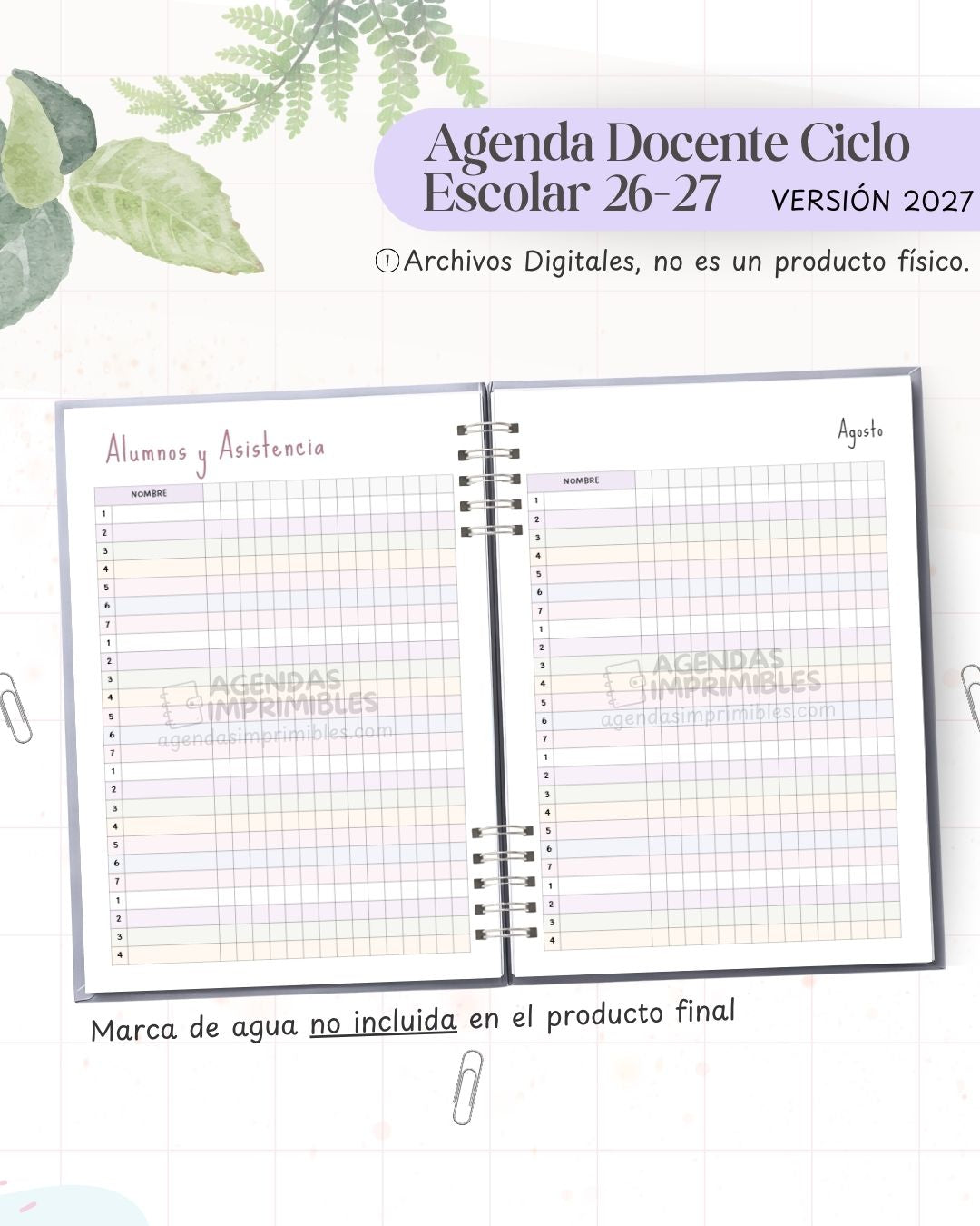 Agenda Docente Ciclo 2027 - Archivo Imprimible - imagen 6