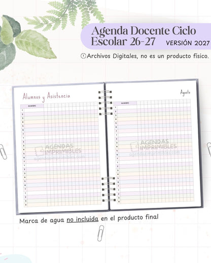 Agenda Docente Ciclo 2027 - Archivo Imprimible - imagen 6