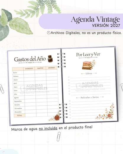 Agenda Vintage 2027 - Archivo Imprimible - imagen 6
