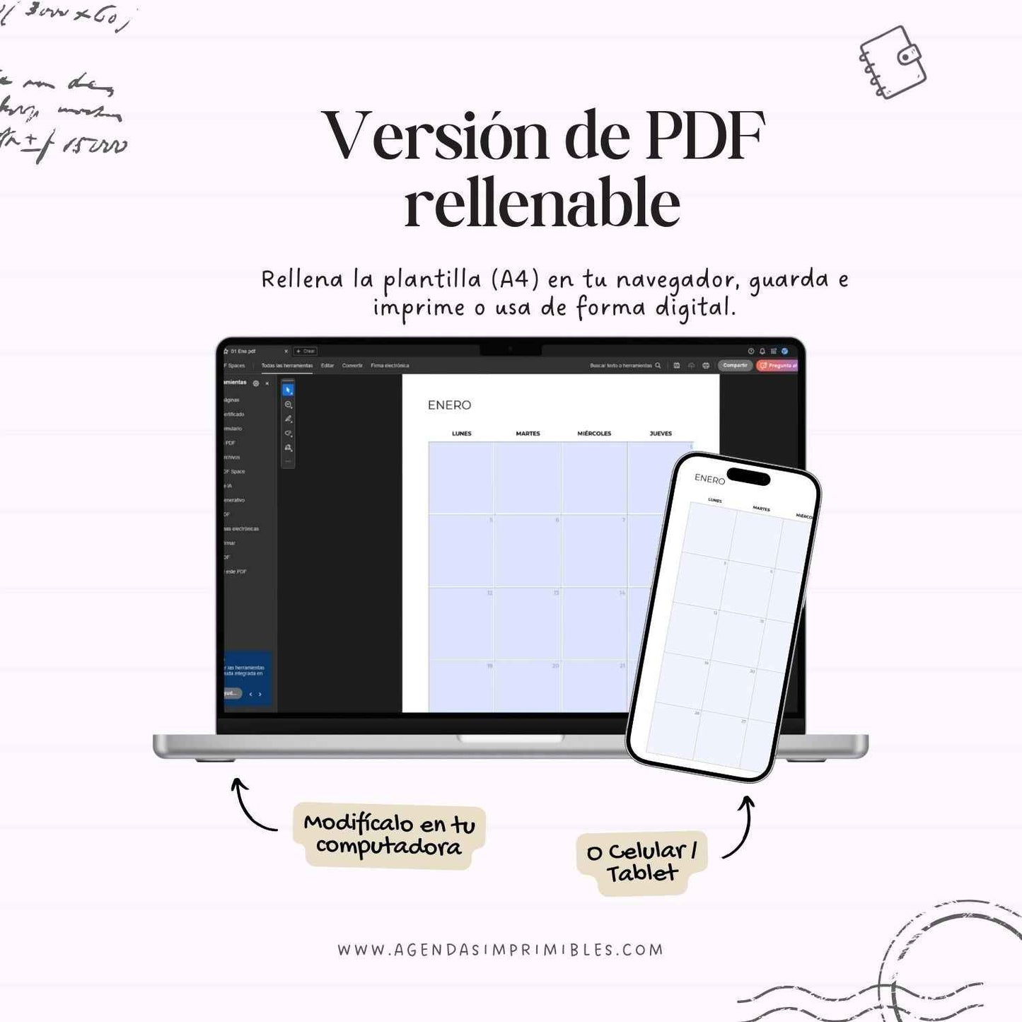 Calendario Mensual 2026 Doble