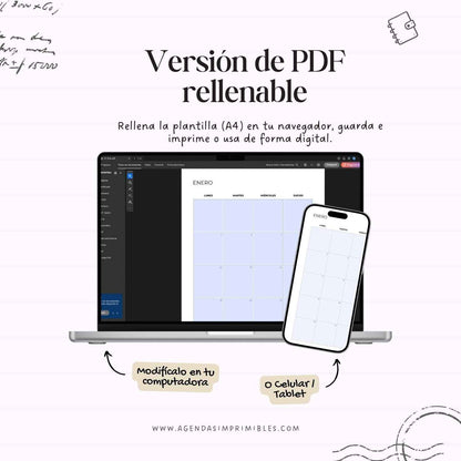 Calendario Mensual 2026 Doble