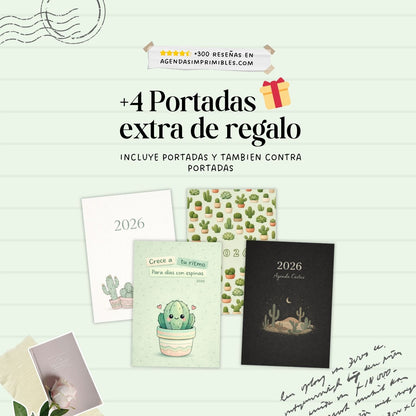 Agenda Cactus 2 Días x Página  | 2026