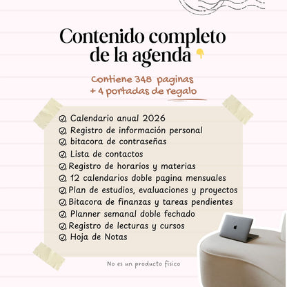 Agenda Estudiantil Semanal | 2026