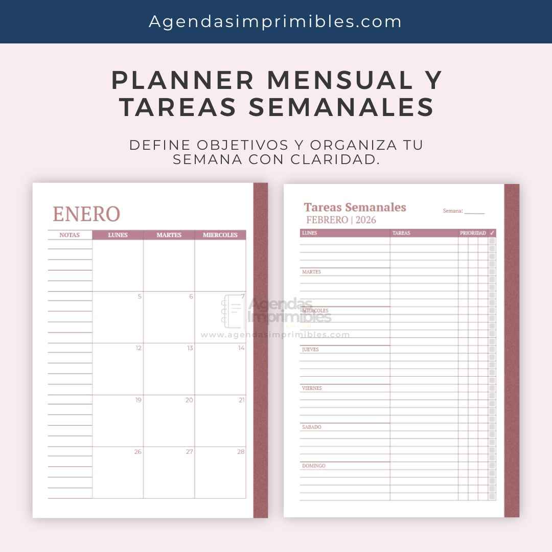 Agenda Estudiantil Semanal | 2026