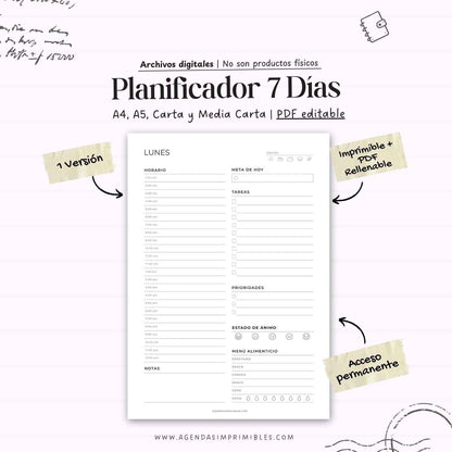 Planificador Diario 7 Días