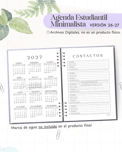Agenda Escolar Unisex 2026-2027 — imagen Instagram 3