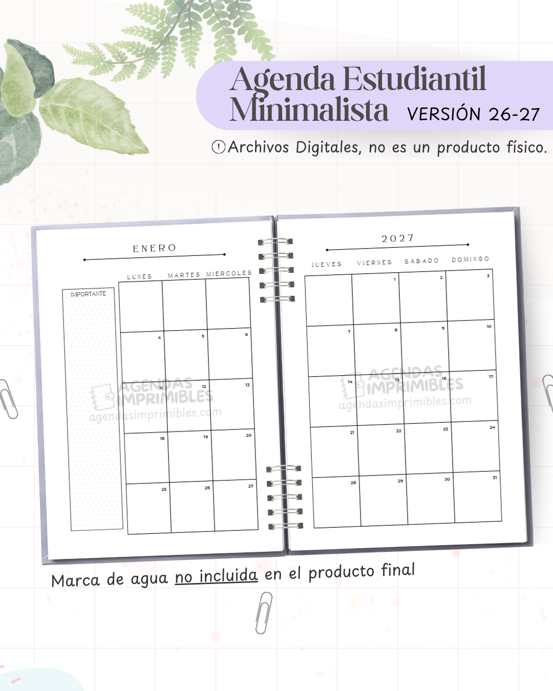 Agenda Escolar Unisex 2026-2027 — imagen Instagram 4